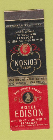 Matchbook Cover - Hotel Edison New York City WEAR