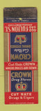 Matchbook Cover - Crown Drug Stores Brooklyn NY WORN