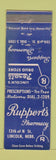 Matchbook Cover - Ruppert's Drug Lincoln NE Rexall WEAR