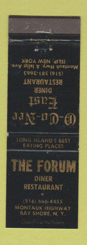 Matchbook Cover - Forum Diner Bay Shore NY O Co Nee East Diner Islip WEAR