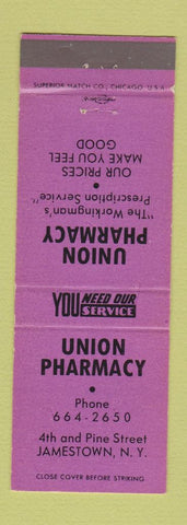 Matchbook Cover - Union Drug Jamestown NY