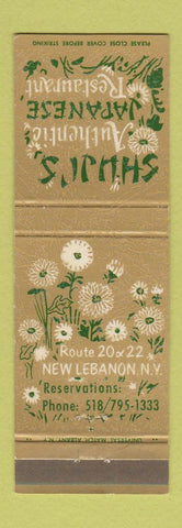 Matchbook Cover - Shuji's Japanese Restaurant New Lebanon NY