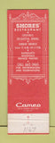 Matchbook Cover - Shores' Restaurant Orchard Park NY