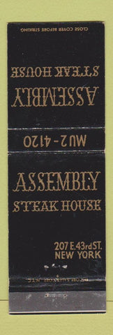 Matchbook Cover - Assembly Steak House New York City WEAR