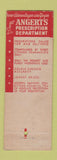 Matchbook Cover - Angert's Cut Rate Drug Brooklyn NY MISCUT