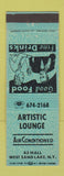 Matchbook Cover - Artistic Lounge West Sand Lake NY
