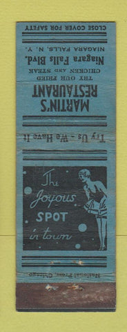 Matchbook Cover - Martin's Restaurant Niagara Falls NY girlie WORN