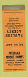 Matchbook Cover - Westana Mobile Homes Missoula MT Paulson Insurance ORANGE
