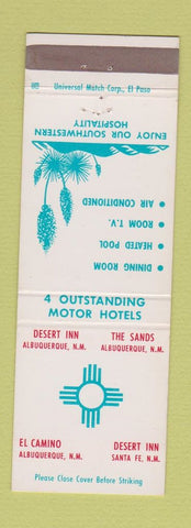 Matchbook Cover - Motels Albuquerque NM Santa Fe