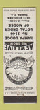 Matchbook Cover - Moose Lodge Tampa FL