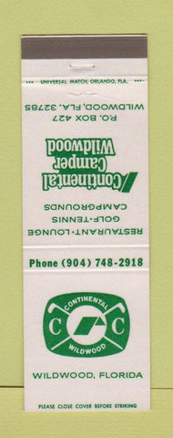 Matchbook Cover - Continental Country Club Wildwood FL