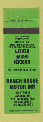Matchbook Cover - Ranch House Motor Inn Winter Haven FL Garden Grove Realty