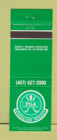 Matchbook Cover - PGA Golf Sheraton Resort Palm Beach Gardens FL