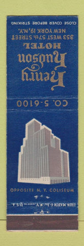 Matchbook Cover - Henry Hudson Hotel New York City