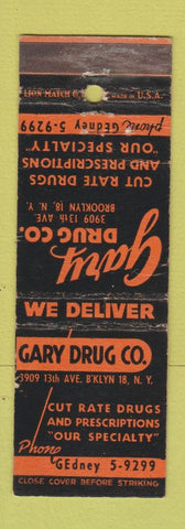 Matchbook Cover - Gary Drug Brooklyn NY