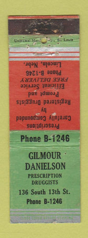 Matchbook Cover - Gilmour Danielson Drug Lincoln NE POOR PINHOLES