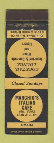 Matchbook Cover - Marchio's Italian Cafe Omaha NE