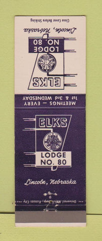 Matchbook Cover - Elks Lodge Lincoln NE