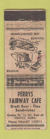 Matchbook Cover - Perry's Fairway Cafe Venice NE WORN