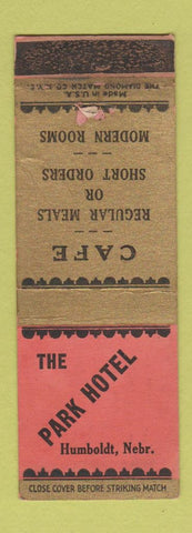 Matchbook Cover - Park Hotel Humboldt NE WORN
