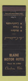 Matchbook Cover - Blaine Hotel Chadron NE #2