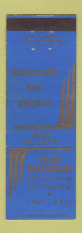 Matchbook Cover - Palm Restaurant New York City