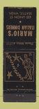 Matchbook Cover - Mario's Italian Dinners Seattle WA