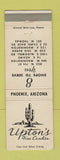 Matchbook Cover - Upton's Fine Candy Phoenix AZ WEAR