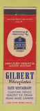 Matchbook Cover - Gilbert Chocolates Elite Restaurant Jackson MI