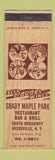 Matchbook Cover - Shady Maple Park Hicksville NY baseball bowling