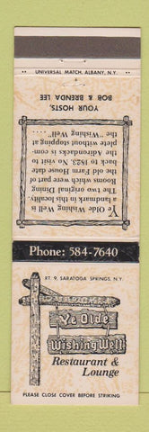 Matchbook Cover - Ye Olde Wishing Well Restaurant Saratoga Springs NY