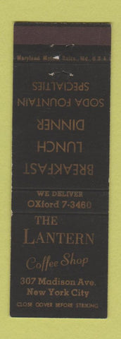 Matchbook Cover - The Lantern Restaurant Coffee Shop New York City