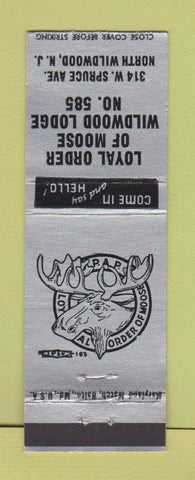 Matchbook Cover - Moose Lodge North Wildwood NJ