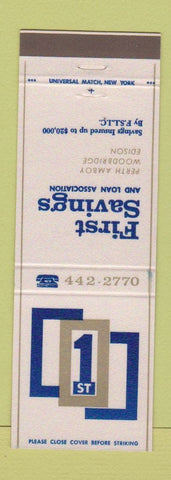 Matchbook Cover - First Savings and Loan Edison Woodbridge Perth Amboy NJ
