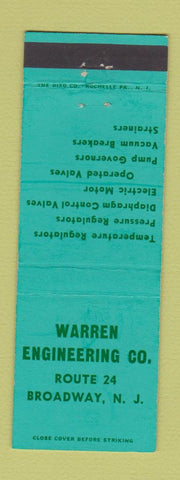 Matchbook Cover - Warren Engineering Broadway NJ