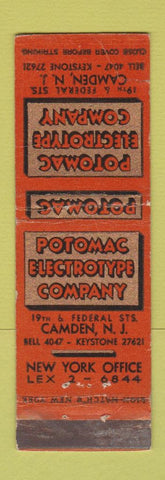 Matchbook Cover - Potomac Electrotype Camden NJ WORN