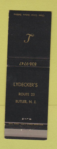 Matchbook Cover - Lydecker's Butler NJ