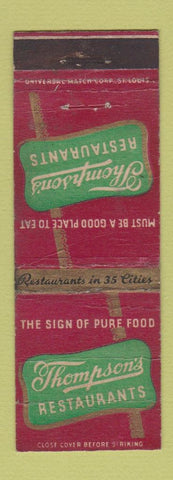 Matchbook Cover - Thompson's Restaurants WEAR
