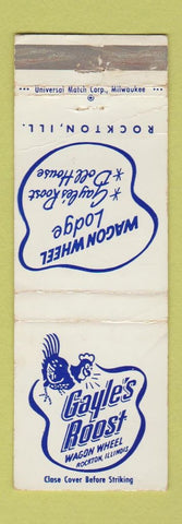 Matchbook Cover - Gayle's Roost Wagon Wheel Rockton IL CREASES
