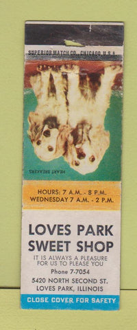 Matchbook Cover - Loves Park Sweet Shop IL
