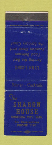 Matchbook Cover - Sharon House Virginia City NV low phone # BLUE WEAR