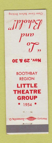 Matchbook Cover - Little Theatre Group 1954 Lo and Behold Boothbay ME?