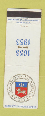 Matchbook Cover - Lancaster on the Nashua 1953 NH