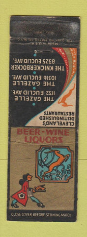 Matchbook Cover - The Gazelle Cleveland OH WORN