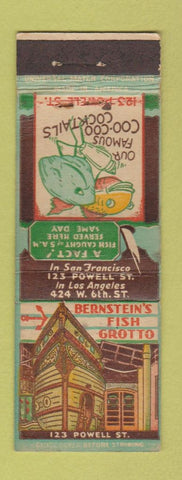 Matchbook Cover - Bernstein's Fish Grotto San Francisco Los Angeles CA WEAR
