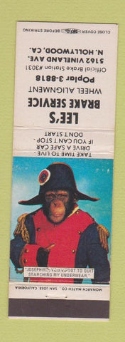 Matchbook Cover - Lee's Brake Service North Hollywood CA