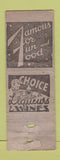 Matchbook Cover - Ray & Vivs North Shore Club Shawano Lake WI POOR