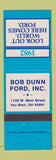 Matchbook Cover - 1982 Ford Bob Dunn Van Wert OH