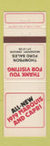 Matchbook Cover - 1979 Marquis Capri Thompson Ford Reedsport OR