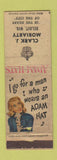 Matchbook Cover - Adam Hats Clark Moriarty Beloit WI POOR